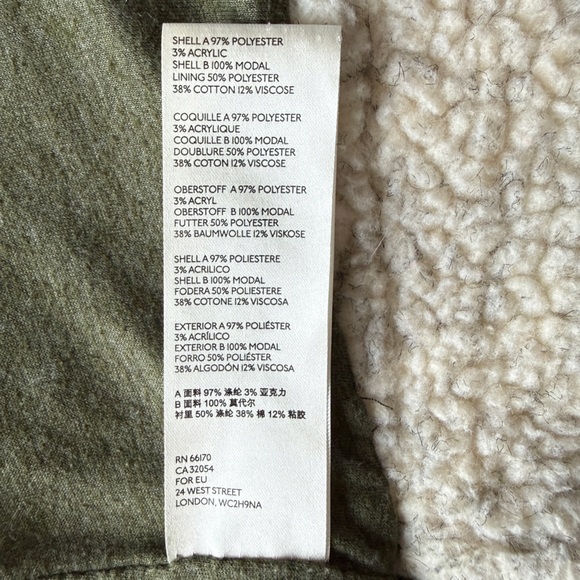 FREE PEOPLE Rivington Sherpa Jacket We the Free Desert Combo Green Cream | XL - Picture 15 of 16
